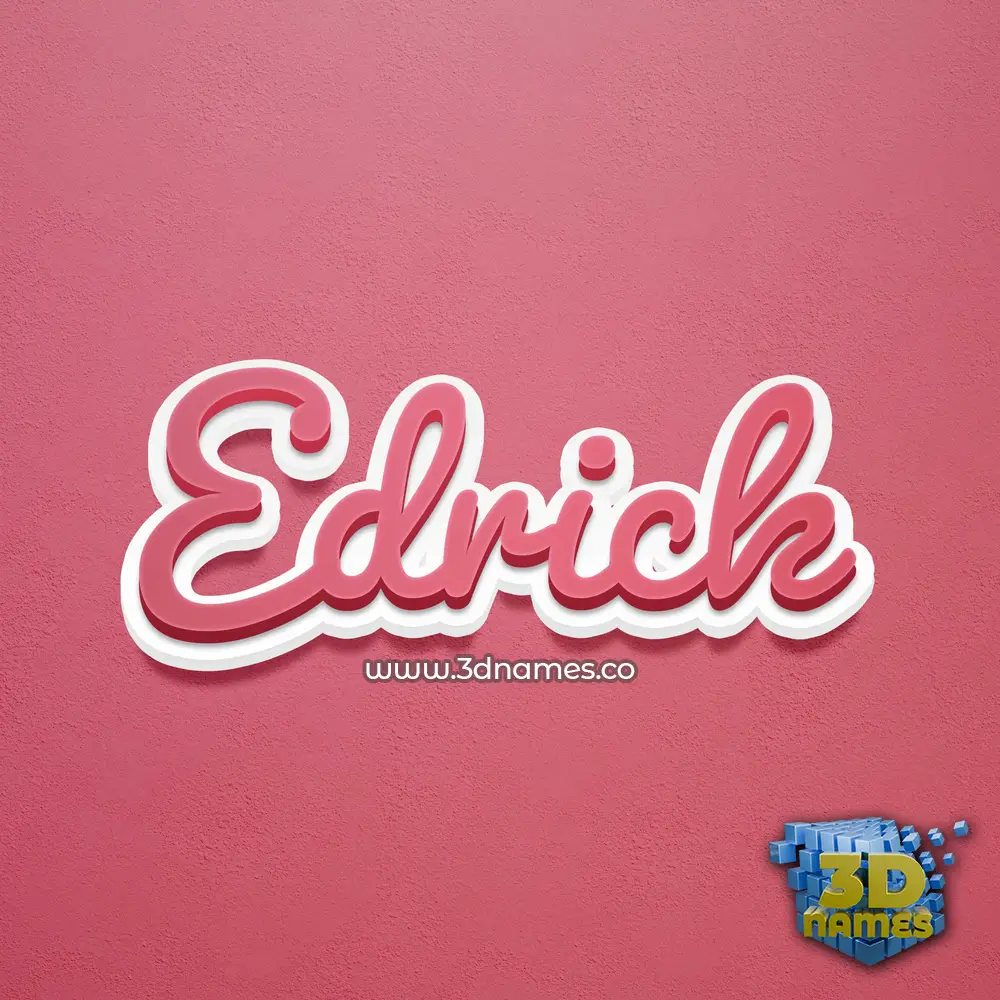 edrick in Red Scribble style - 3D name wallpaper