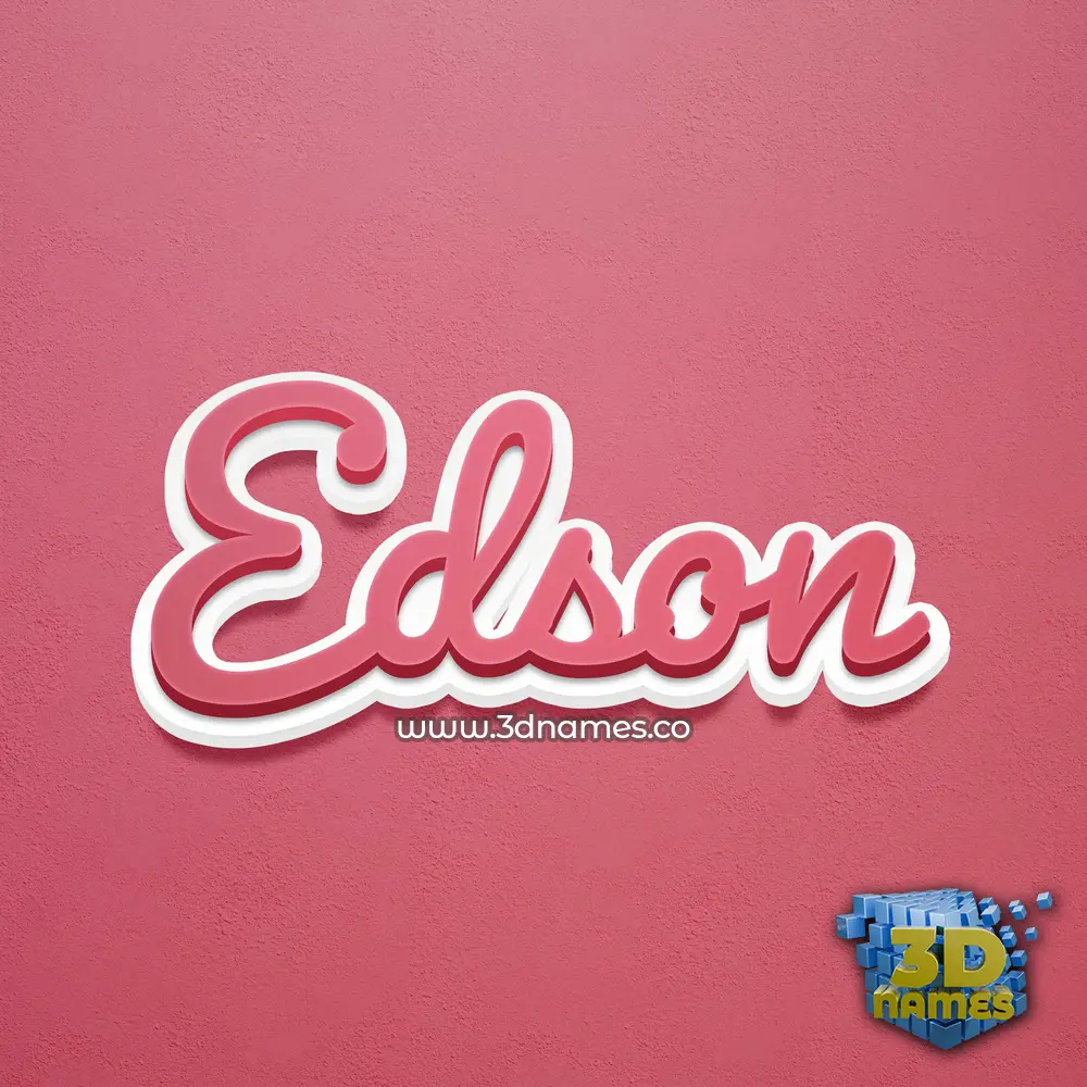 edson in Red Scribble style - 3D name wallpaper