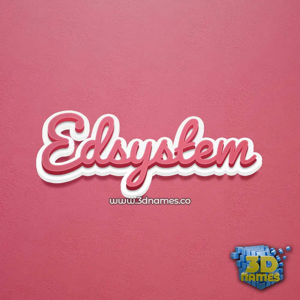 edsystem in Red Scribble style - 3D name wallpaper