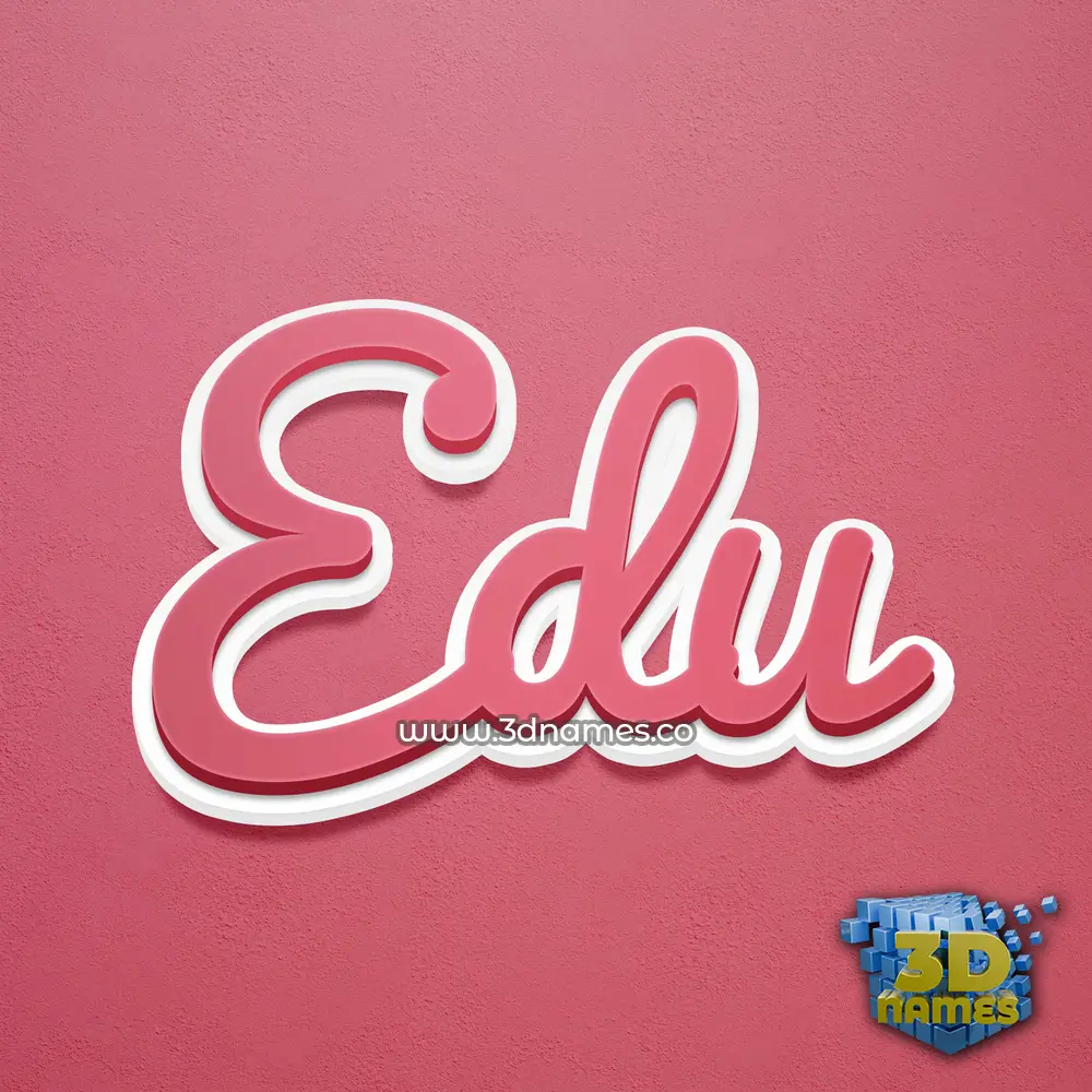 edu in Red Scribble style - 3D name wallpaper