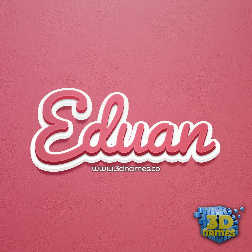 eduan in Red Scribble style - 3D name wallpaper