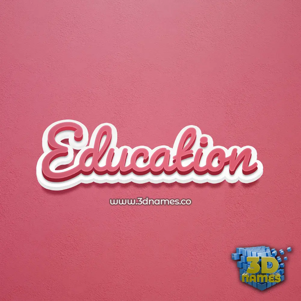 education in Red Scribble style - 3D name wallpaper