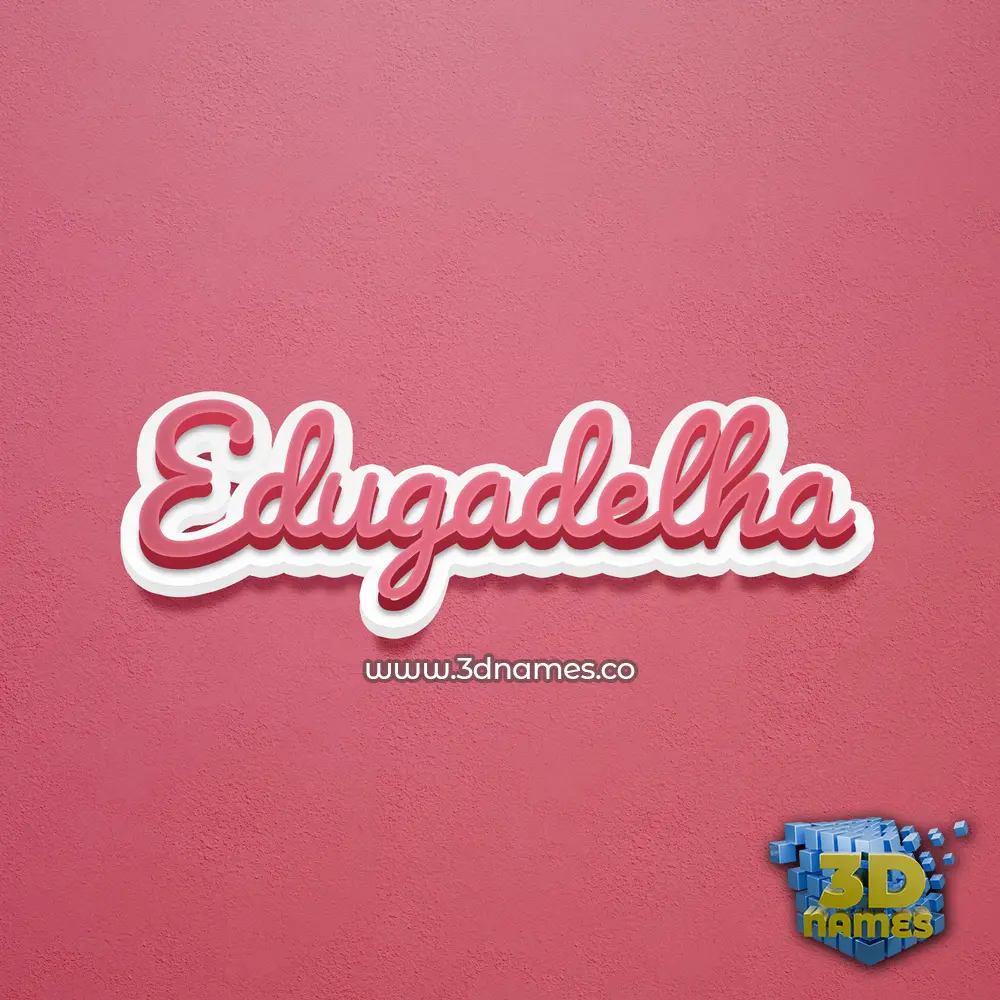 edugadelha in Red Scribble style - 3D name wallpaper