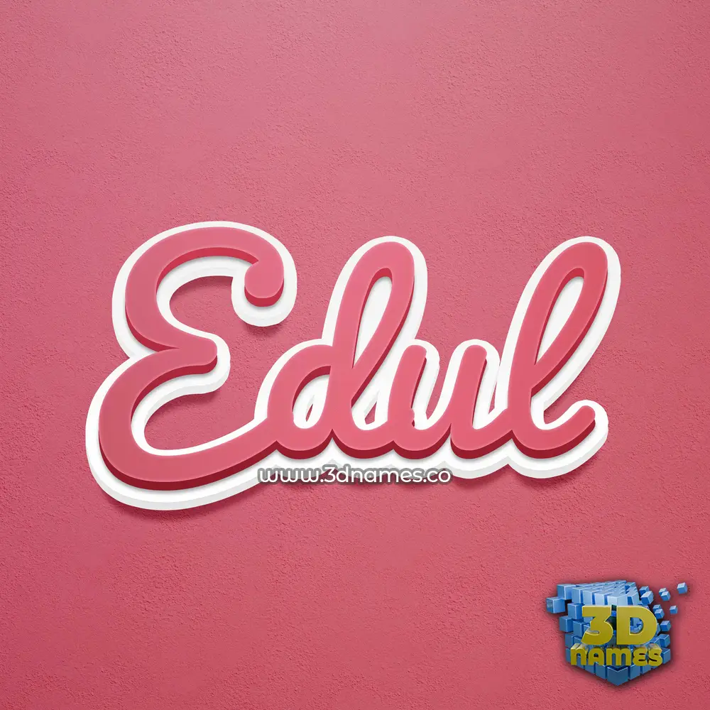 edul in Red Scribble style - 3D name wallpaper