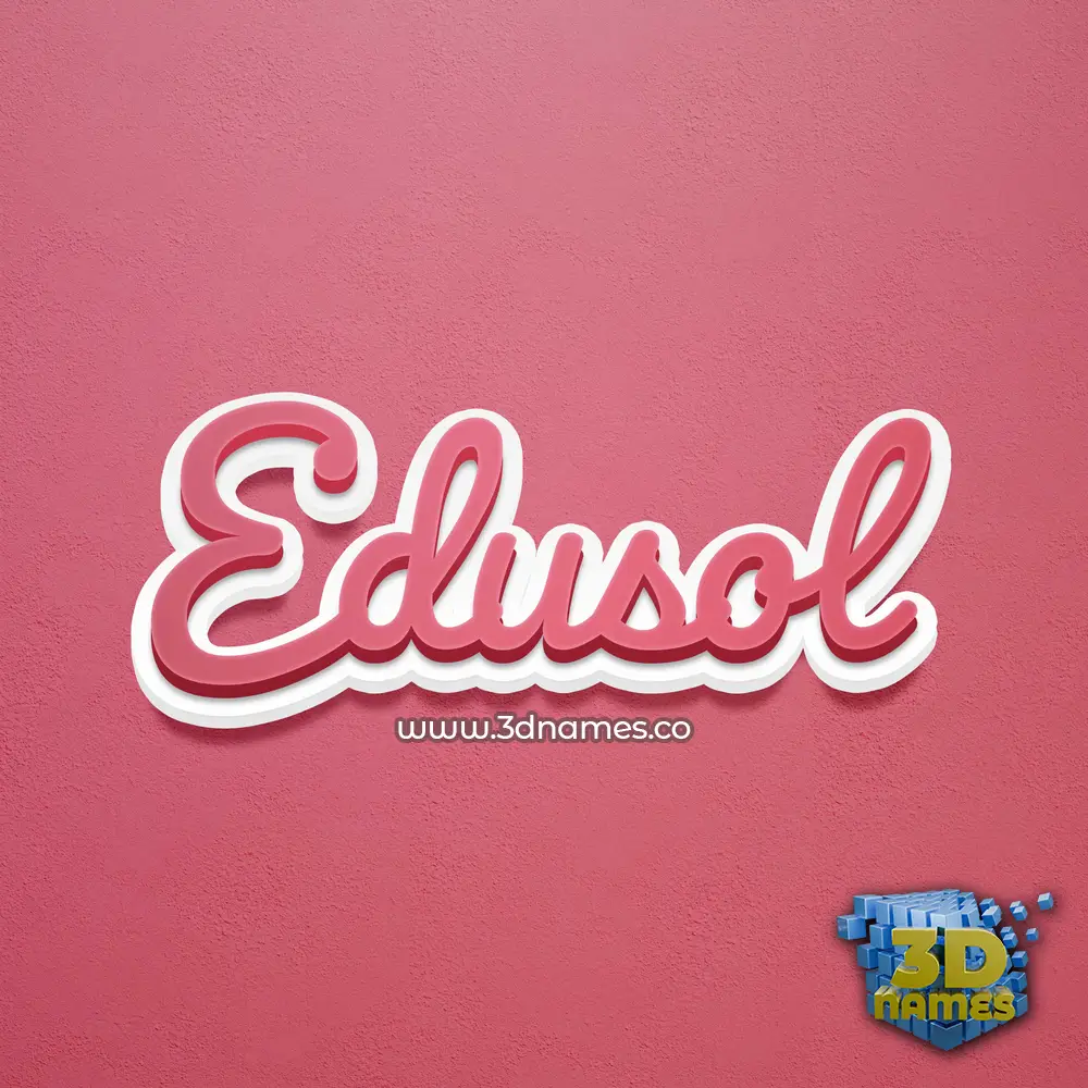 edusol in Red Scribble style - 3D name wallpaper