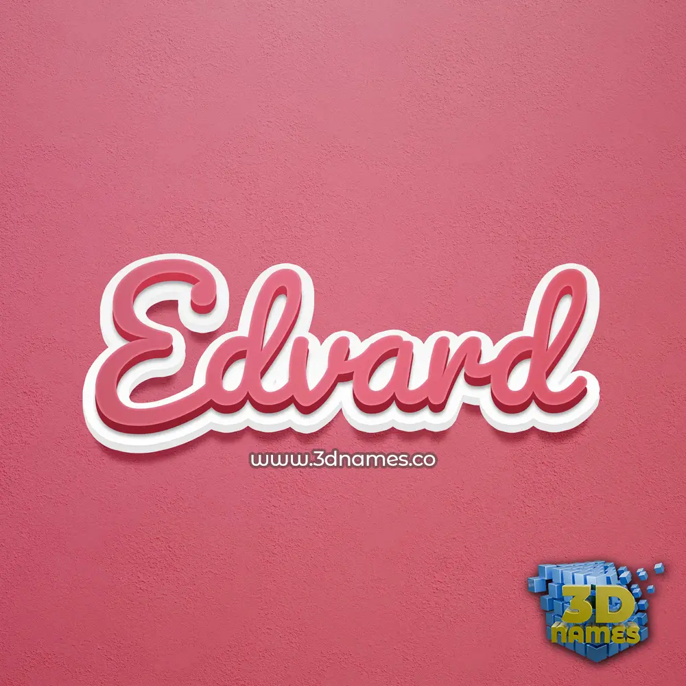 edvard in Red Scribble style - 3D name wallpaper