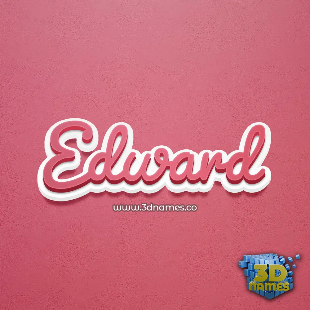 edward in Red Scribble style - 3D name wallpaper
