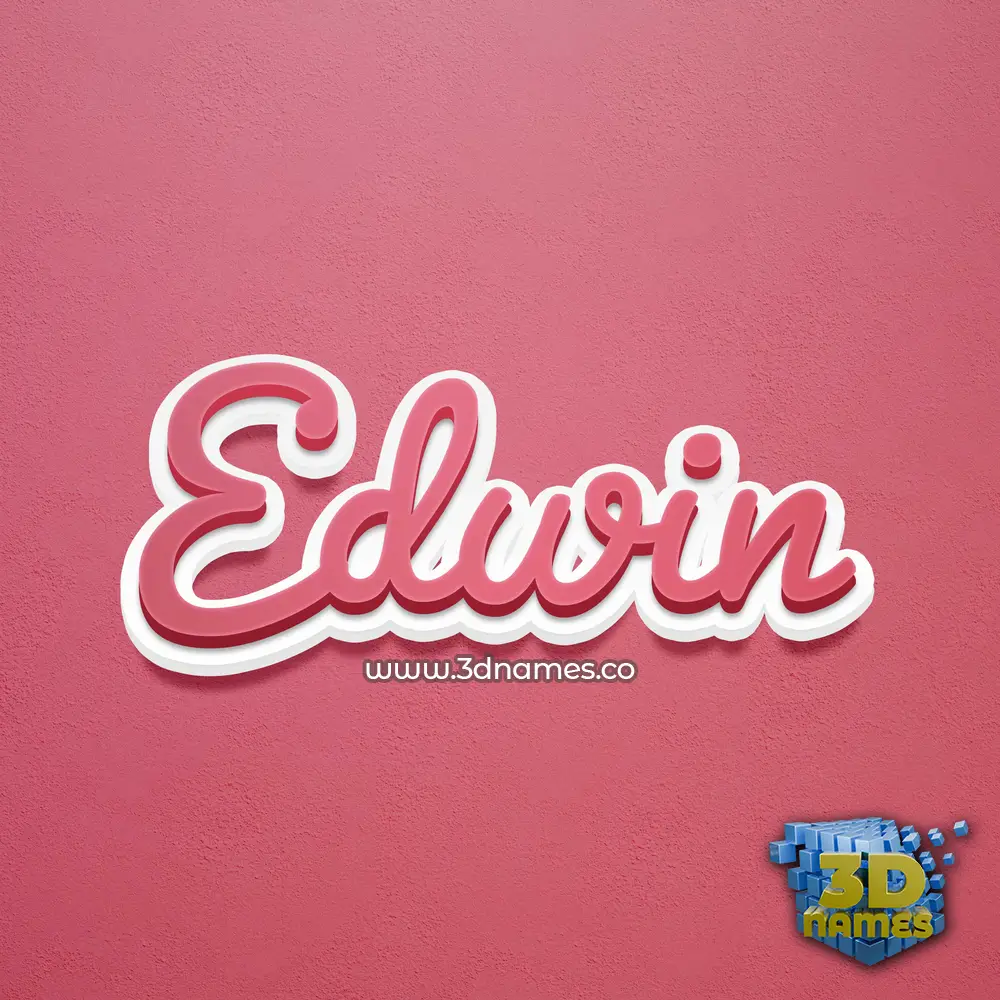 edwin in Red Scribble style - 3D name wallpaper