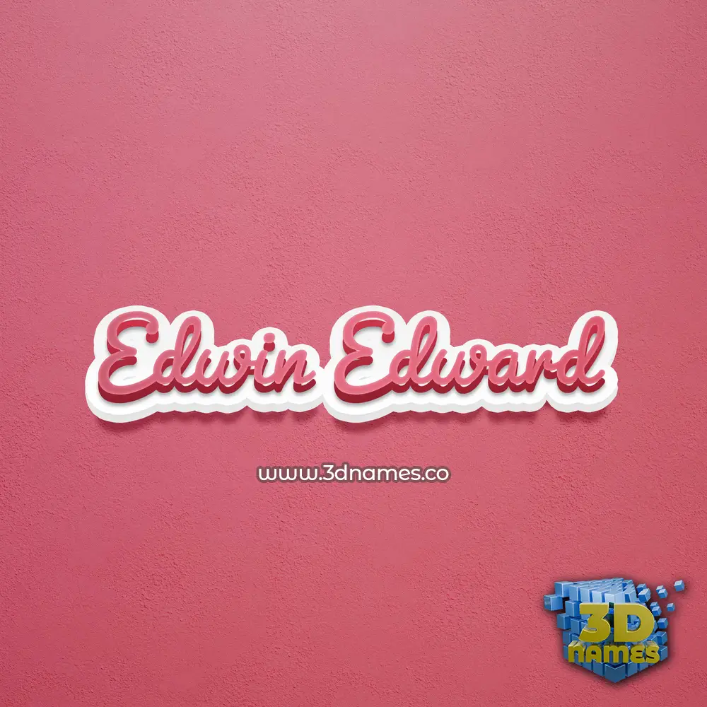 edwin edward in Red Scribble style - 3D name wallpaper
