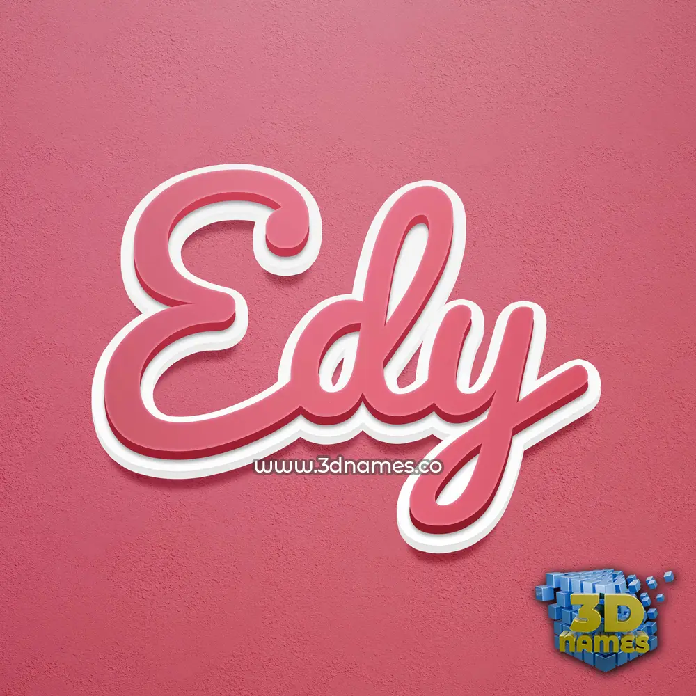 edy in Red Scribble style - 3D name wallpaper