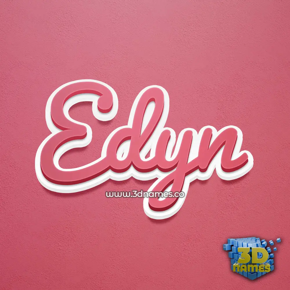 edyn in Red Scribble style - 3D name wallpaper