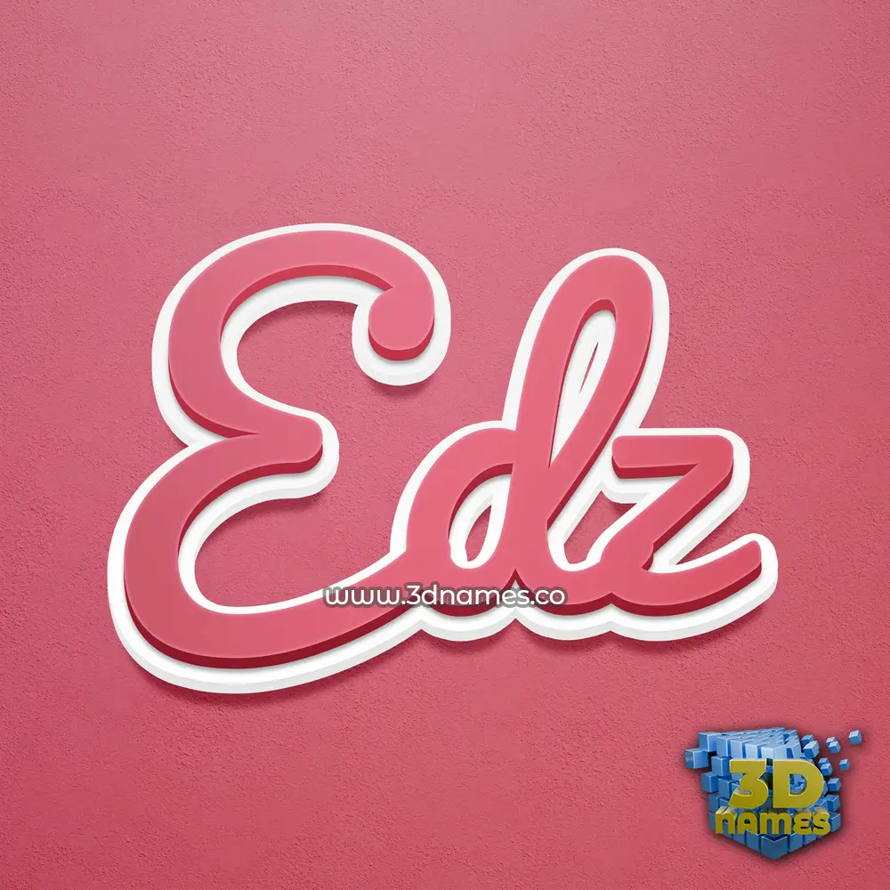 edz in Red Scribble style - 3D name wallpaper