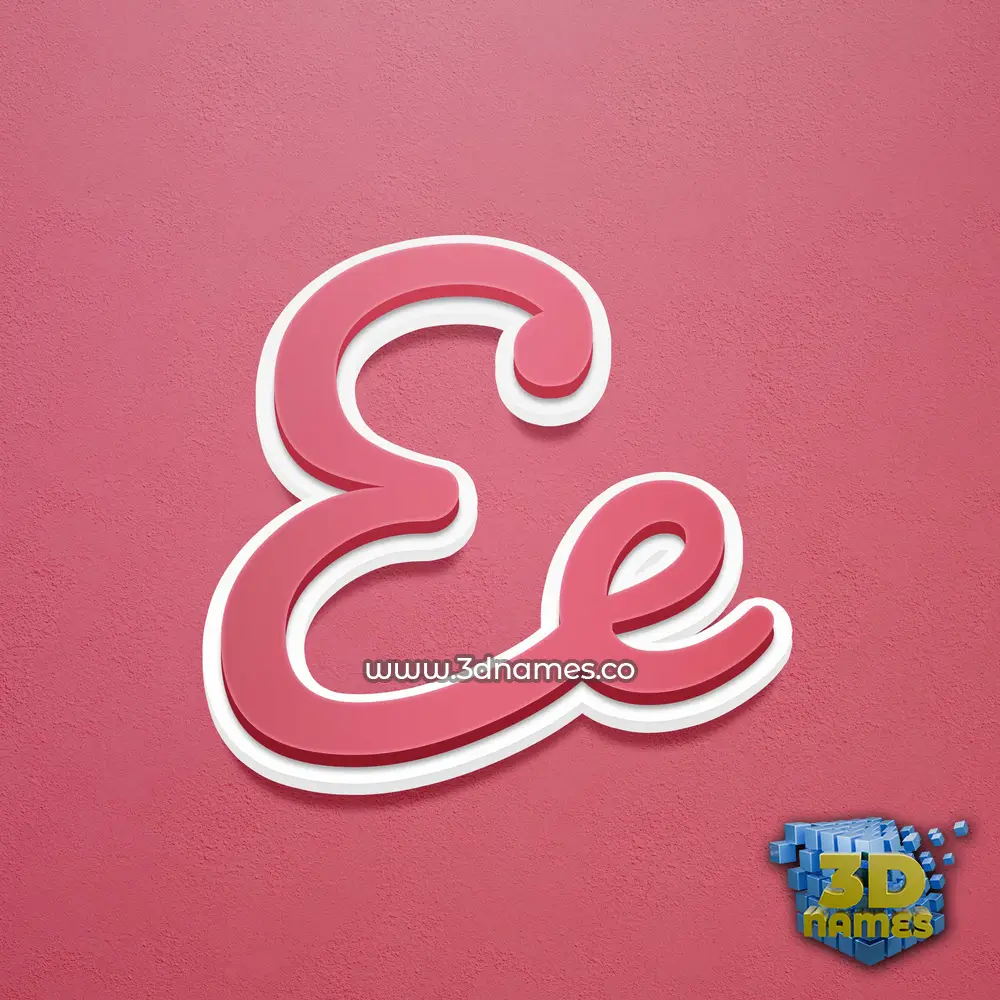 ee in Red Scribble style - 3D name wallpaper