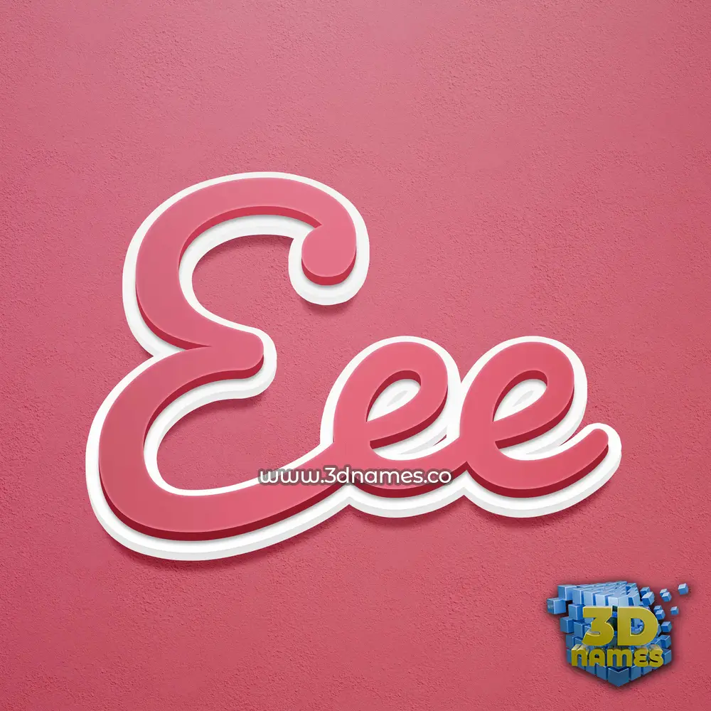 eee in Red Scribble style - 3D name wallpaper
