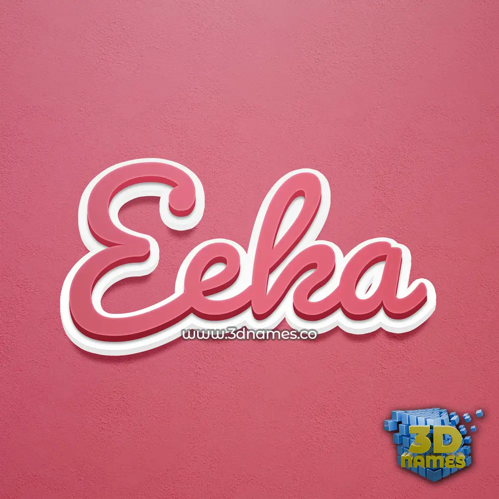 eeka in Red Scribble style - 3D name wallpaper