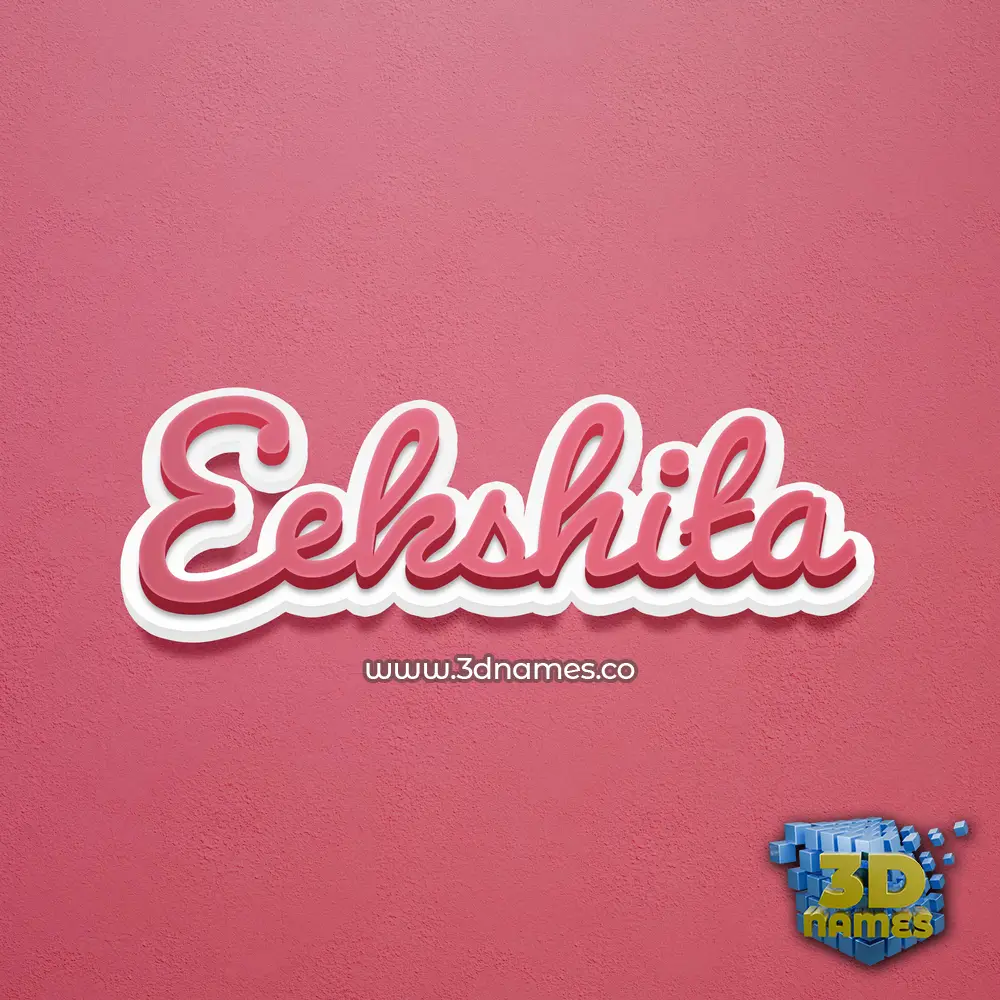 eekshita in Red Scribble style - 3D name wallpaper