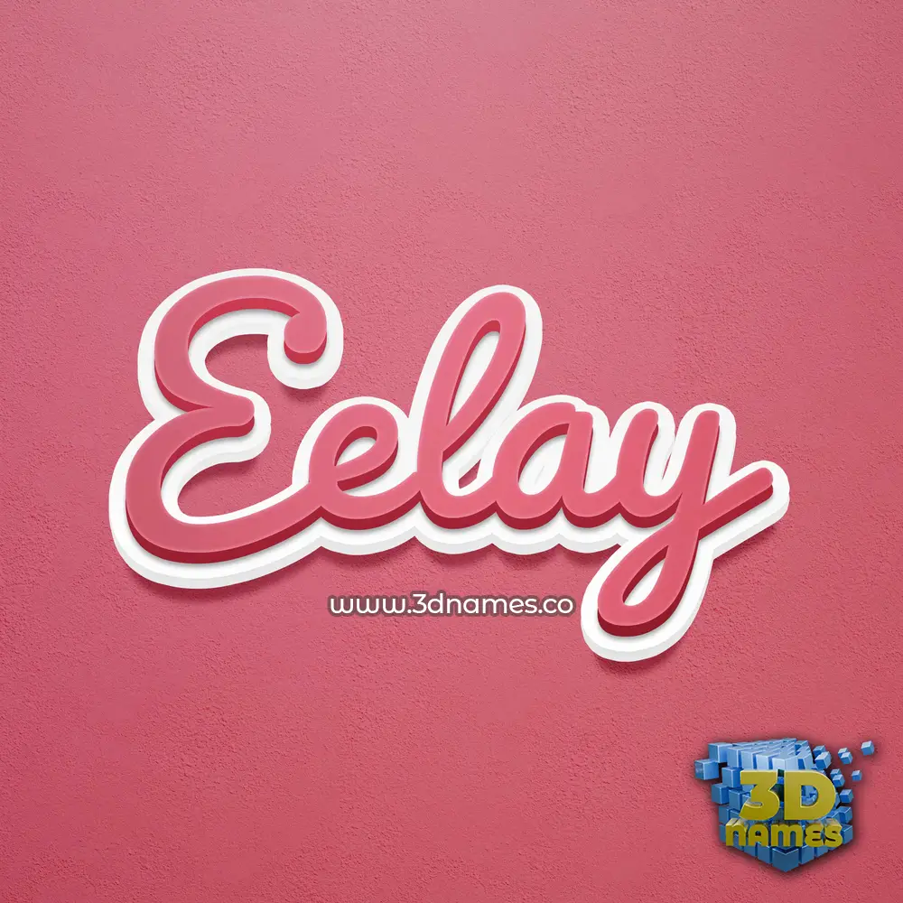 eelay in Red Scribble style - 3D name wallpaper