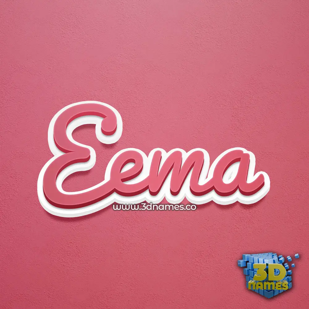eema in Red Scribble style - 3D name wallpaper