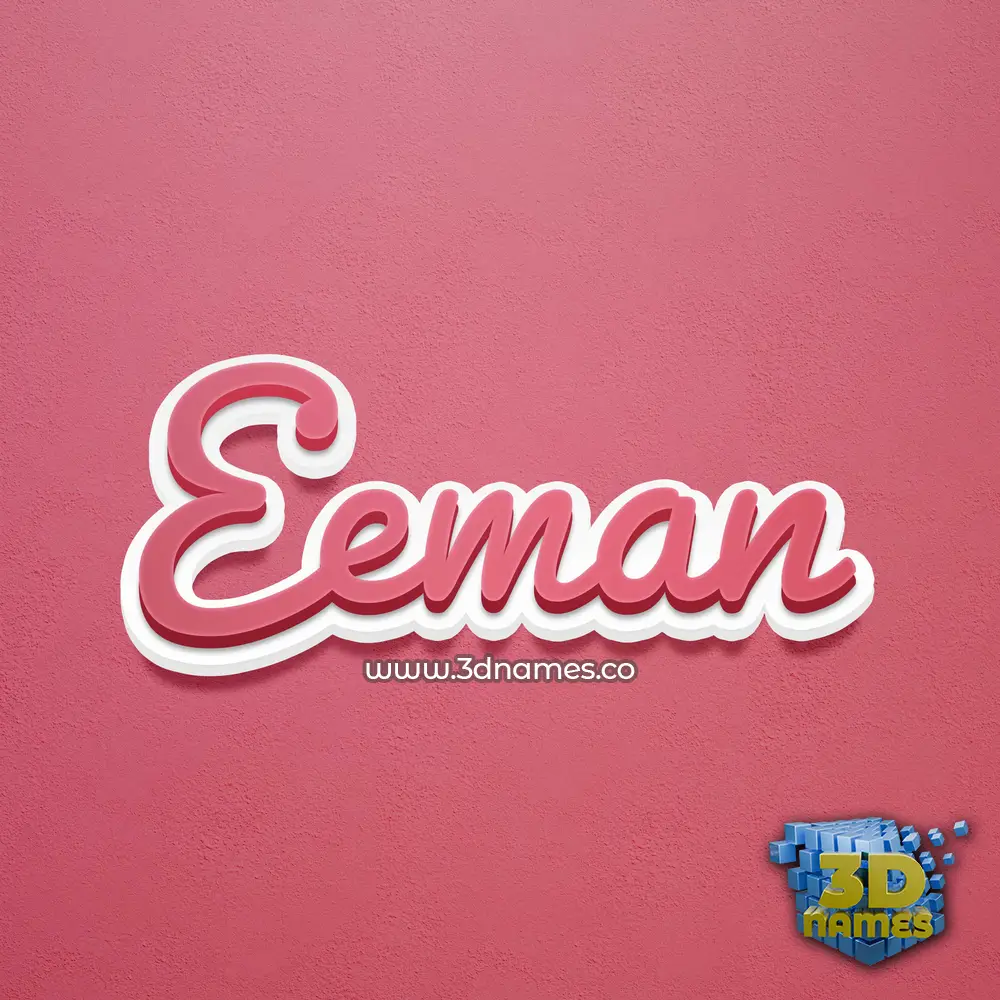 eeman in Red Scribble style - 3D name wallpaper