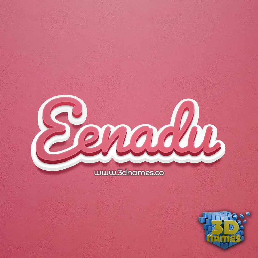 eenadu in Red Scribble style - 3D name wallpaper