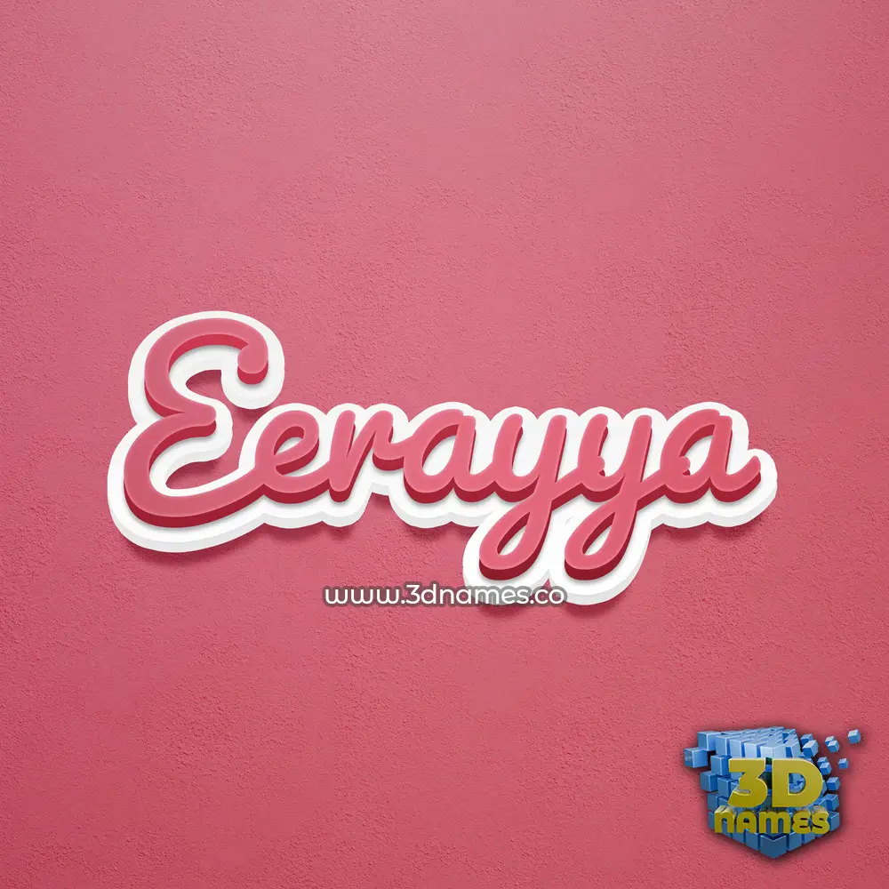 eerayya in Red Scribble style - 3D name wallpaper