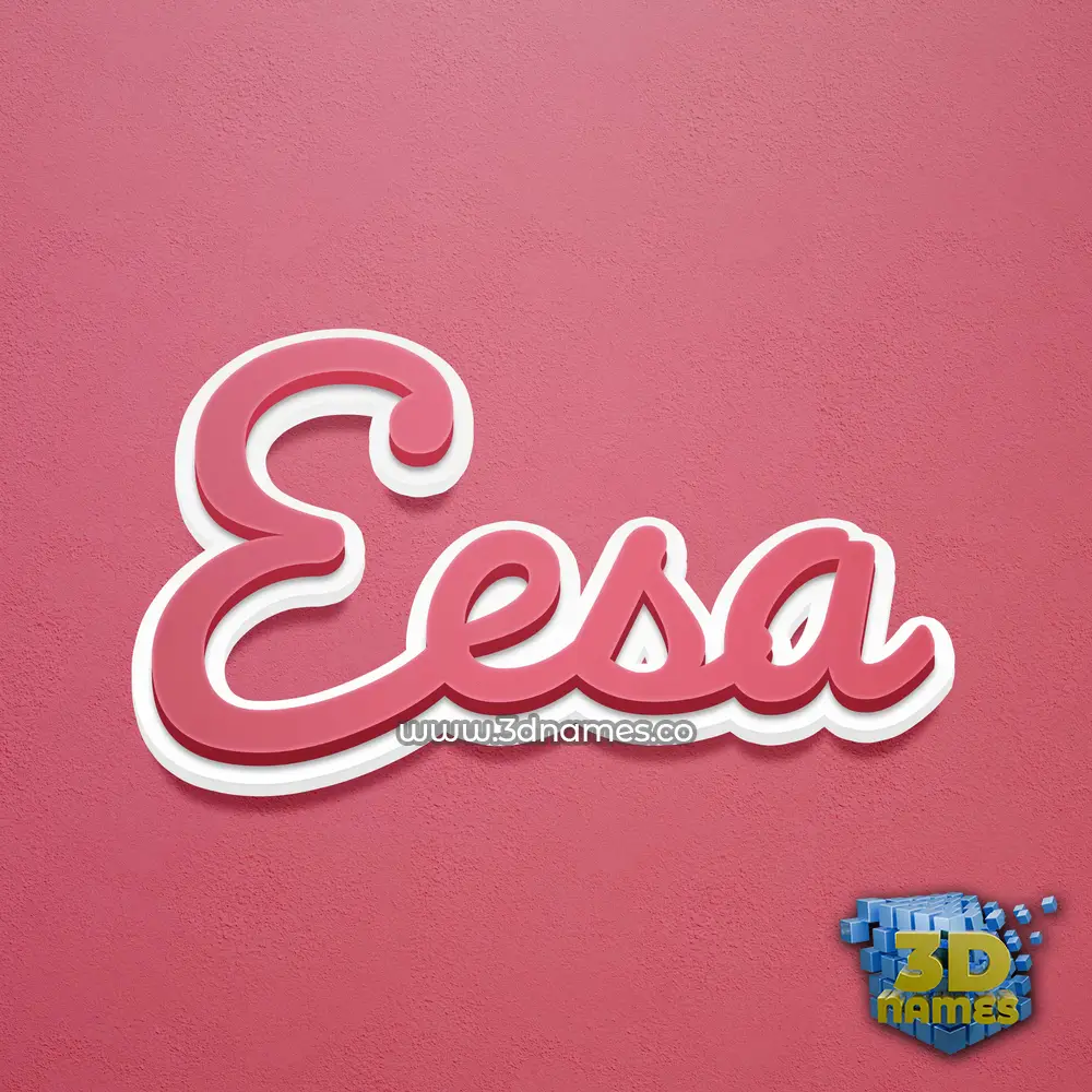 eesa in Red Scribble style - 3D name wallpaper