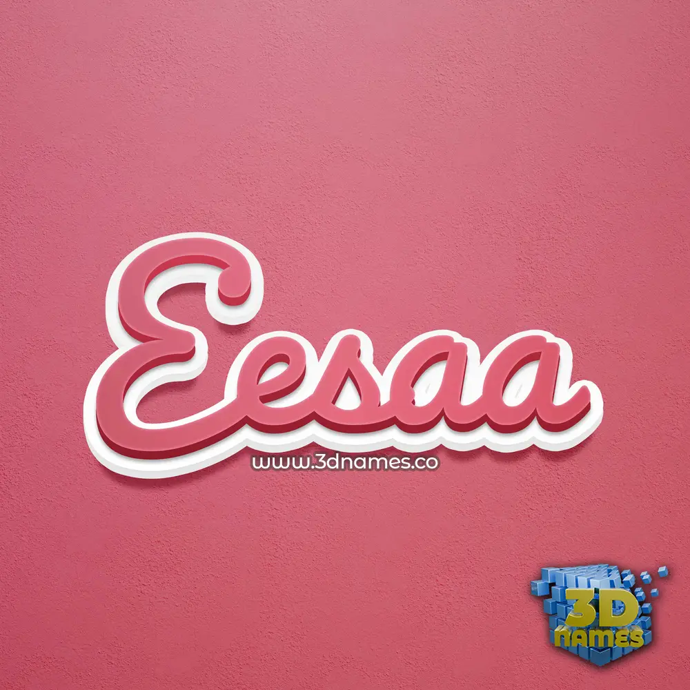 eesaa in Red Scribble style - 3D name wallpaper