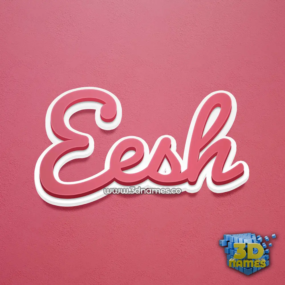 eesh in Red Scribble style - 3D name wallpaper