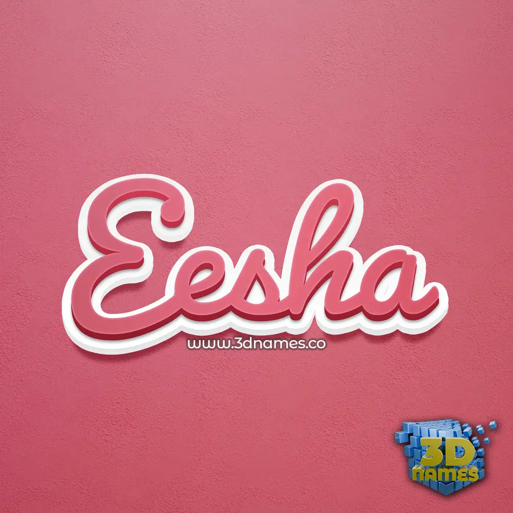 eesha in Red Scribble style - 3D name wallpaper