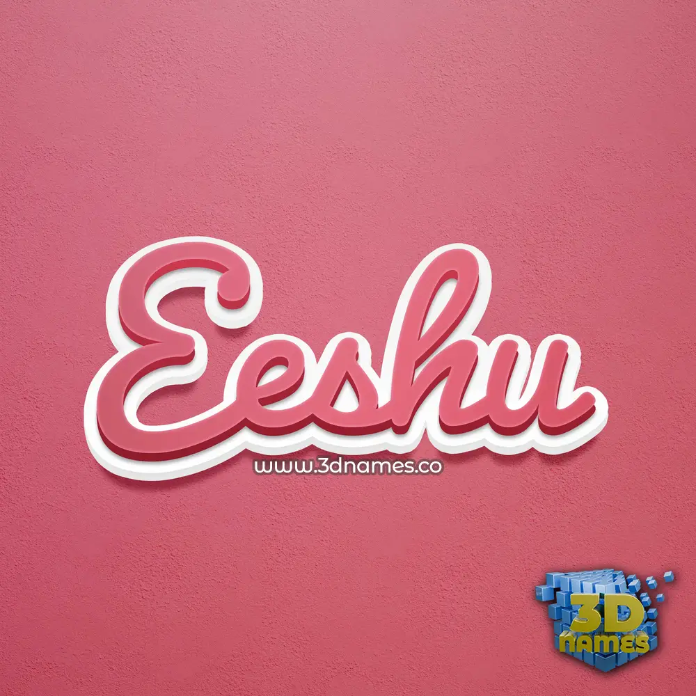 eeshu in Red Scribble style - 3D name wallpaper