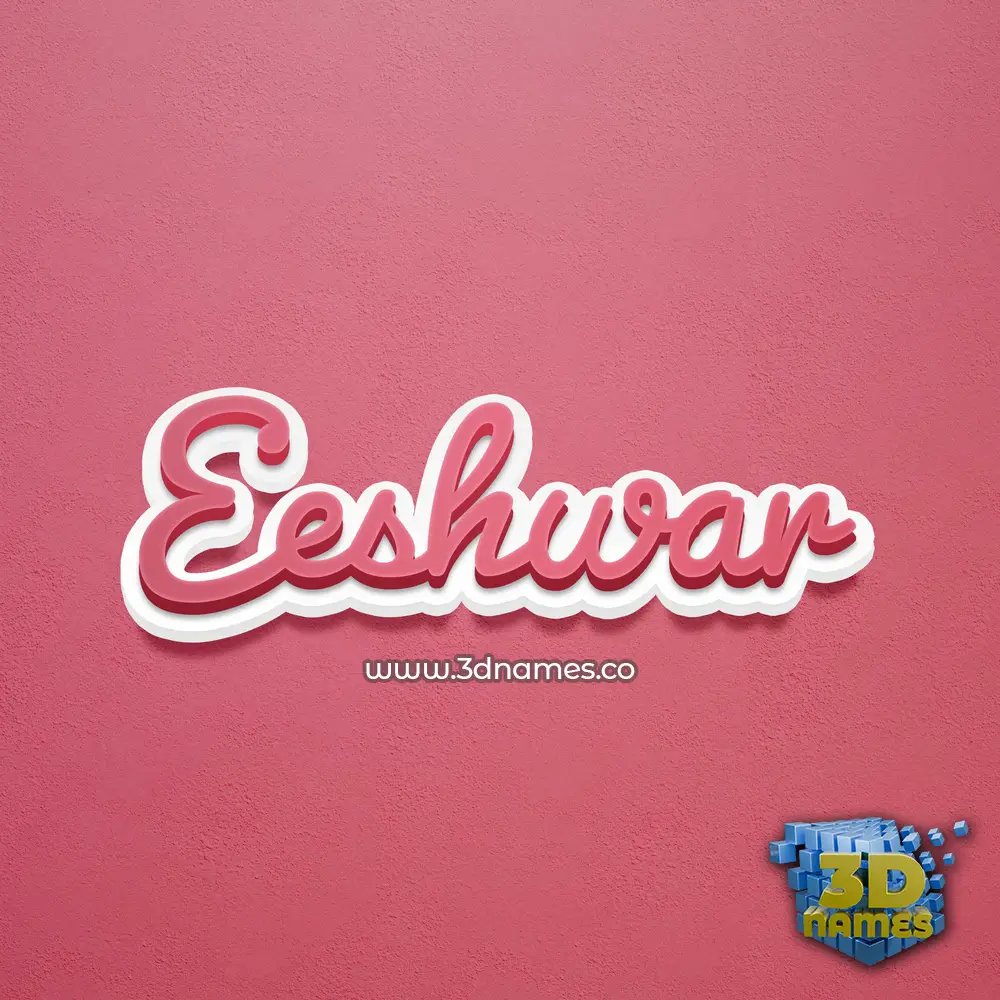 eeshwar in Red Scribble style - 3D name wallpaper