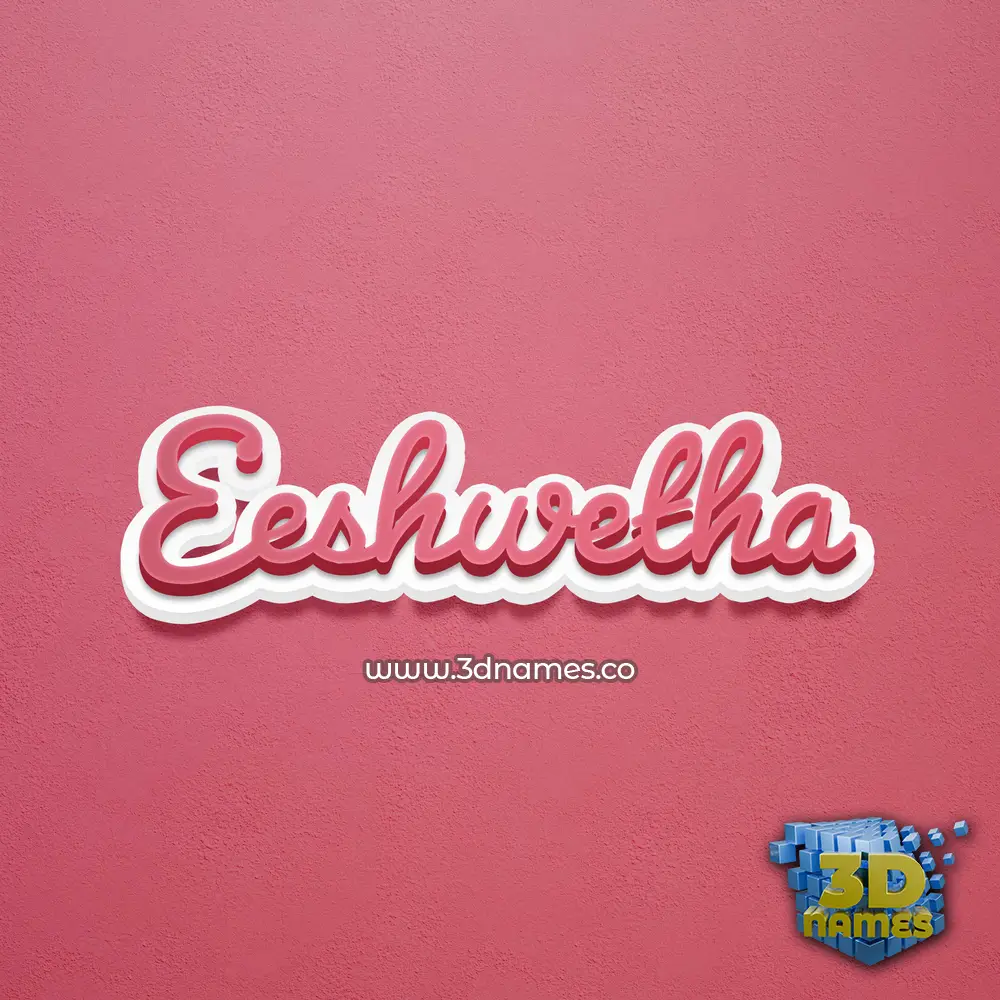 eeshwetha in Red Scribble style - 3D name wallpaper
