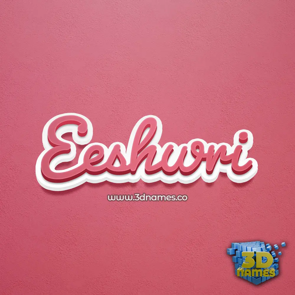 eeshwri in Red Scribble style - 3D name wallpaper