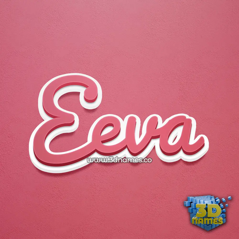 eeva in Red Scribble style - 3D name wallpaper