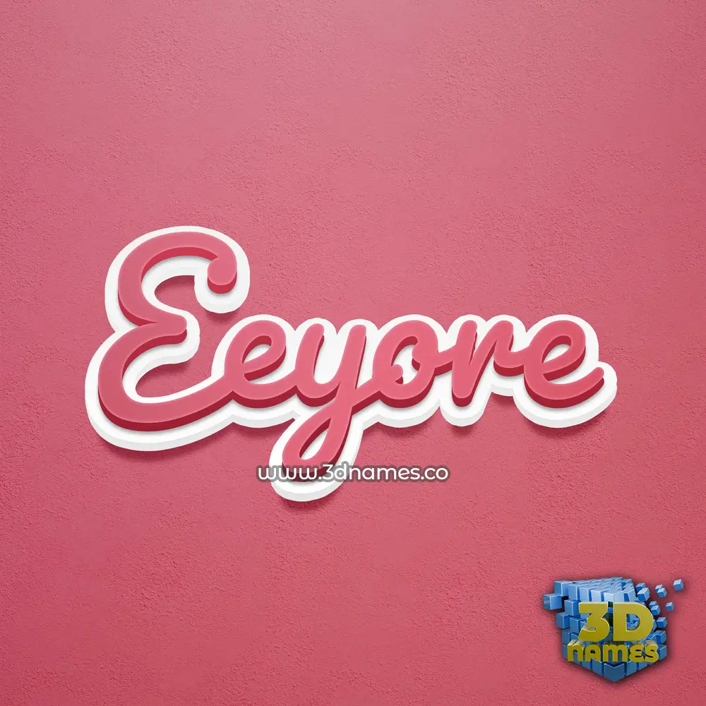 eeyore in Red Scribble style - 3D name wallpaper