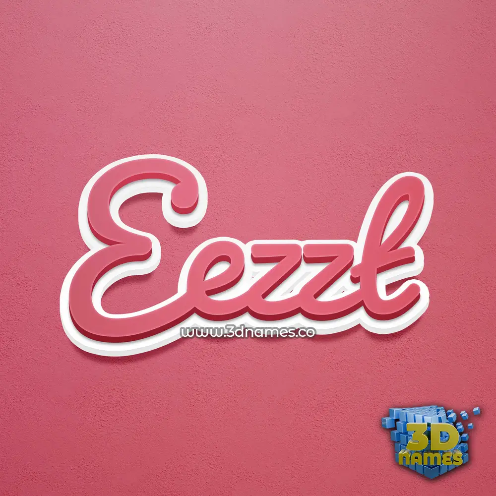 eezzt in Red Scribble style - 3D name wallpaper