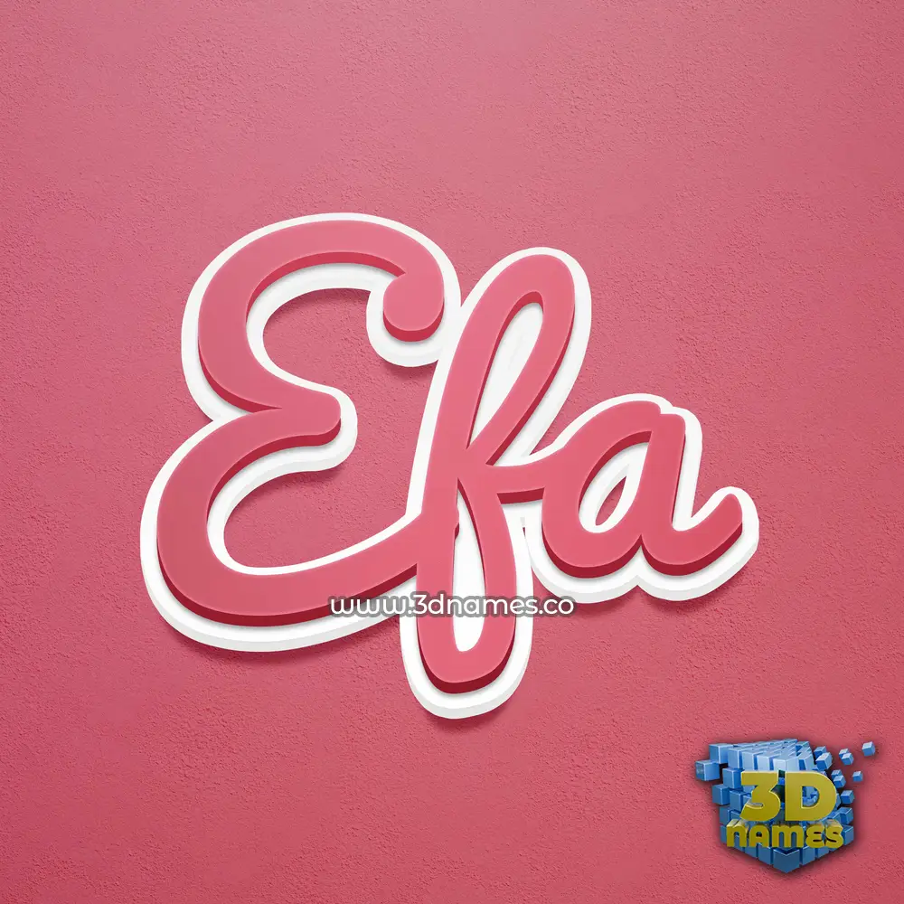 efa in Red Scribble style - 3D name wallpaper
