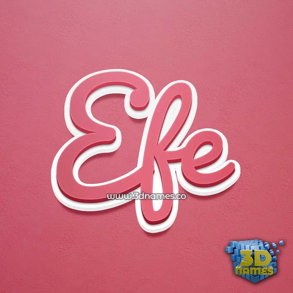 efe in Red Scribble style - 3D name wallpaper