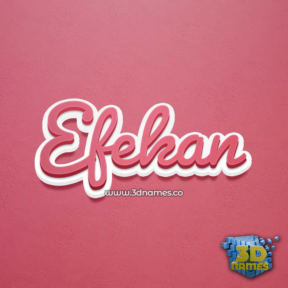 efekan in Red Scribble style - 3D name wallpaper