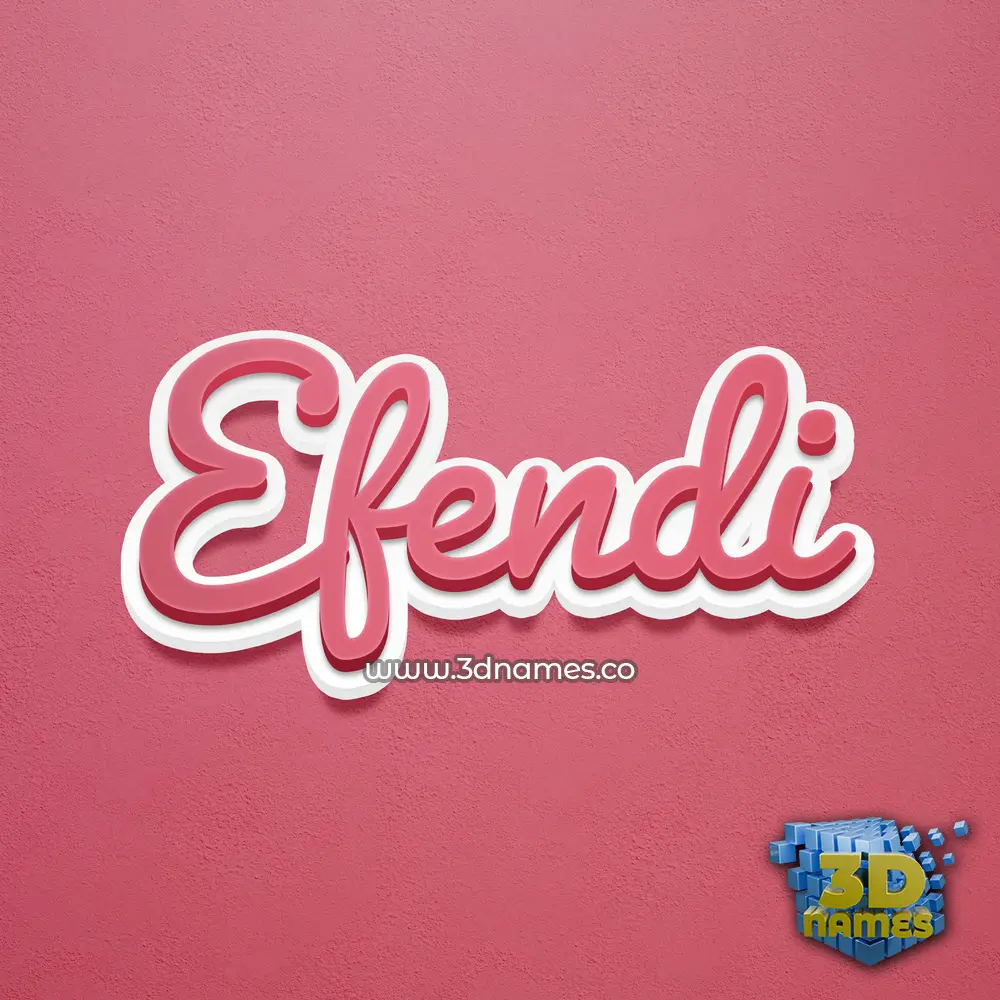 efendi in Red Scribble style - 3D name wallpaper