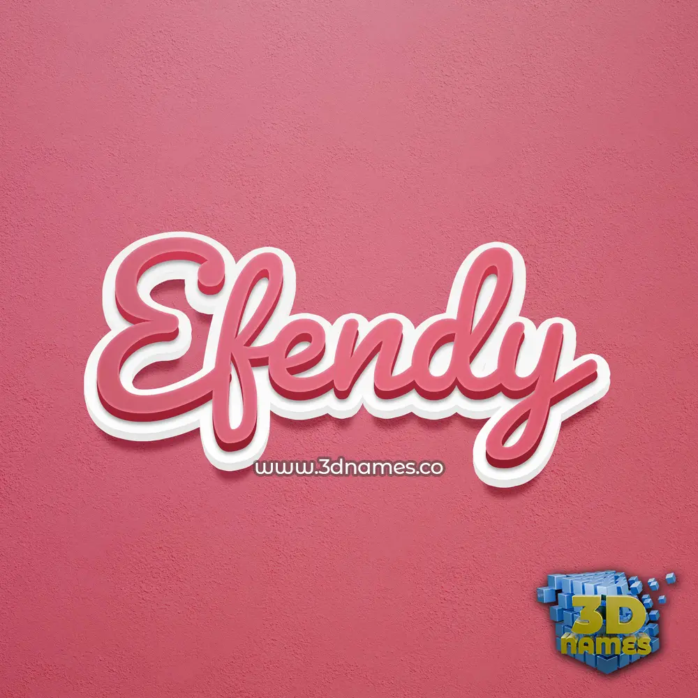 efendy in Red Scribble style - 3D name wallpaper