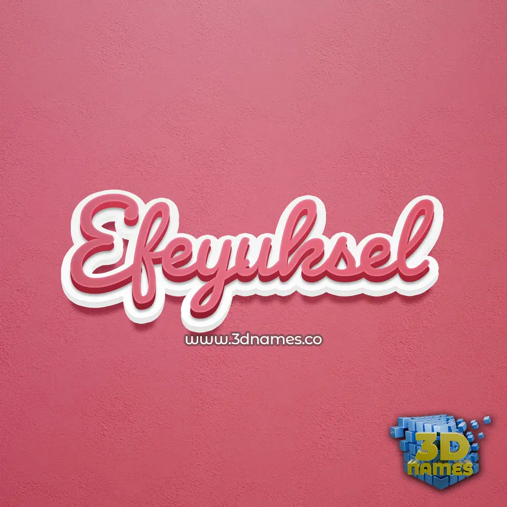 efeyuksel in Red Scribble style - 3D name wallpaper