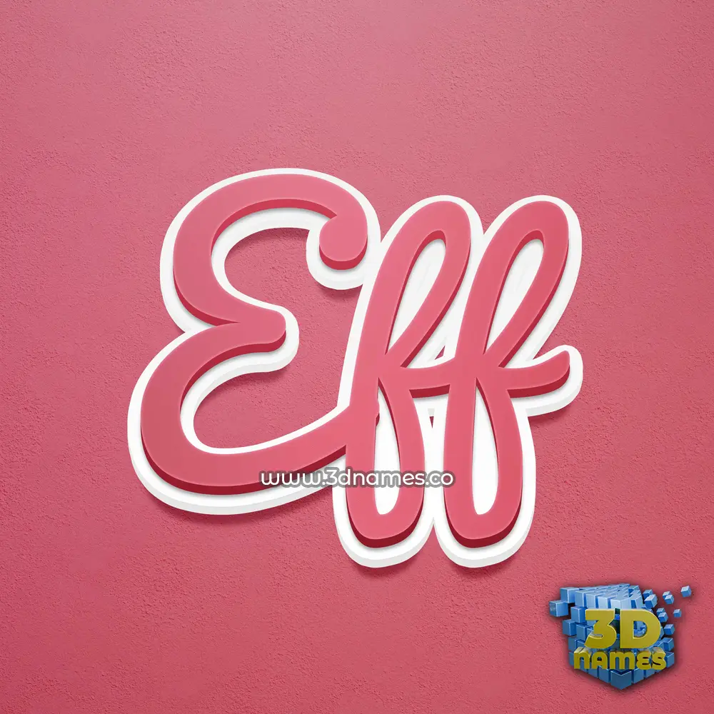 eff in Red Scribble style - 3D name wallpaper