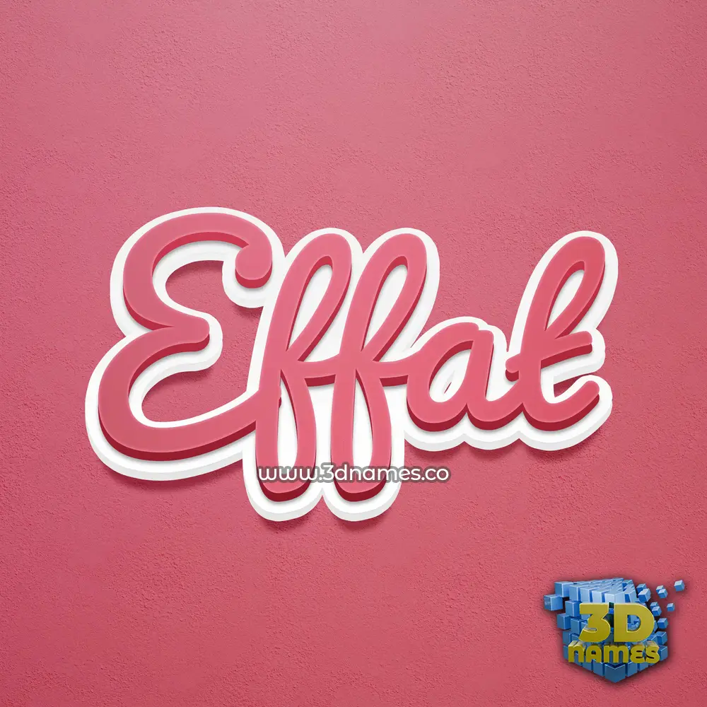 effat in Red Scribble style - 3D name wallpaper