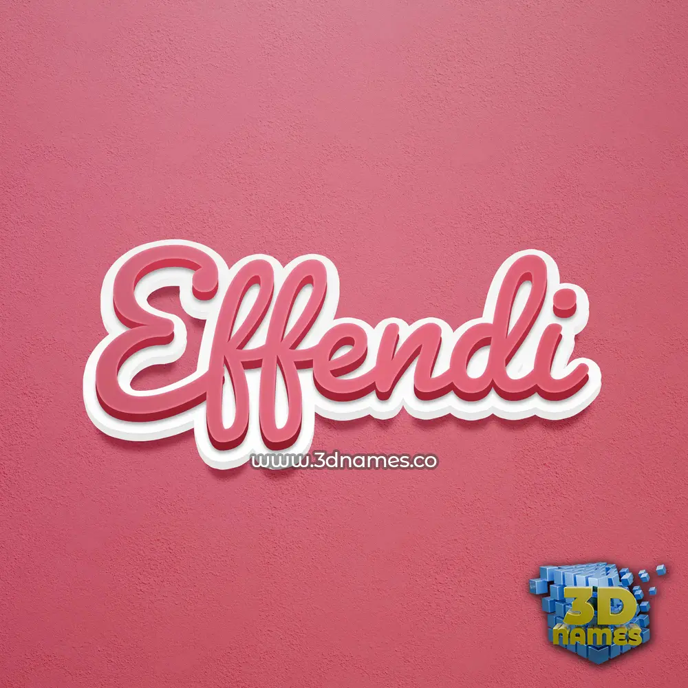 effendi in Red Scribble style - 3D name wallpaper