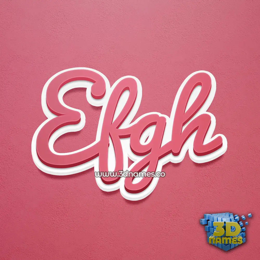 efgh in Red Scribble style - 3D name wallpaper