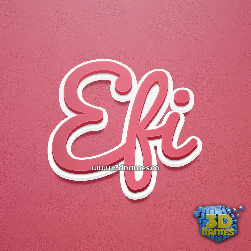 efi in Red Scribble style - 3D name wallpaper