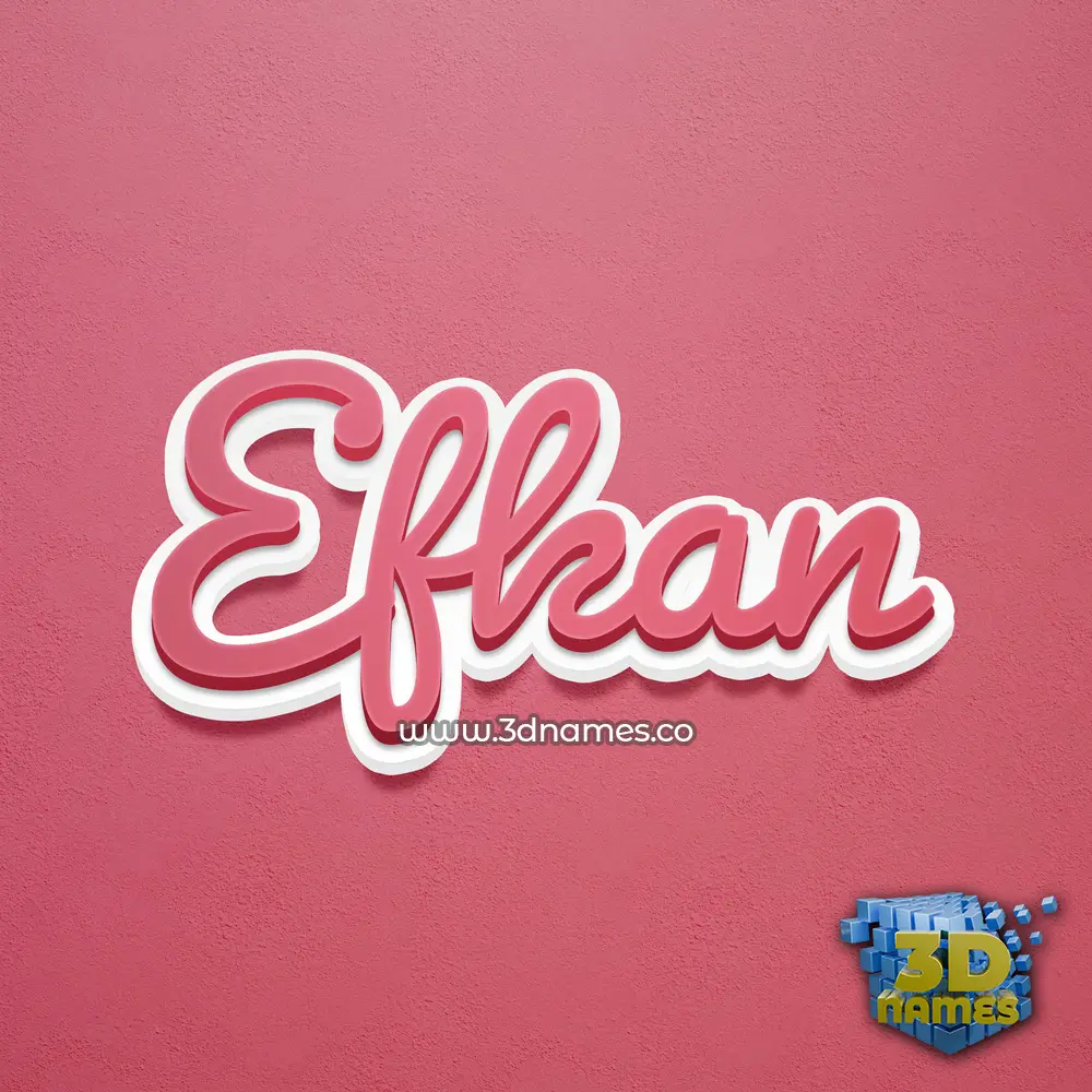 efkan in Red Scribble style - 3D name wallpaper