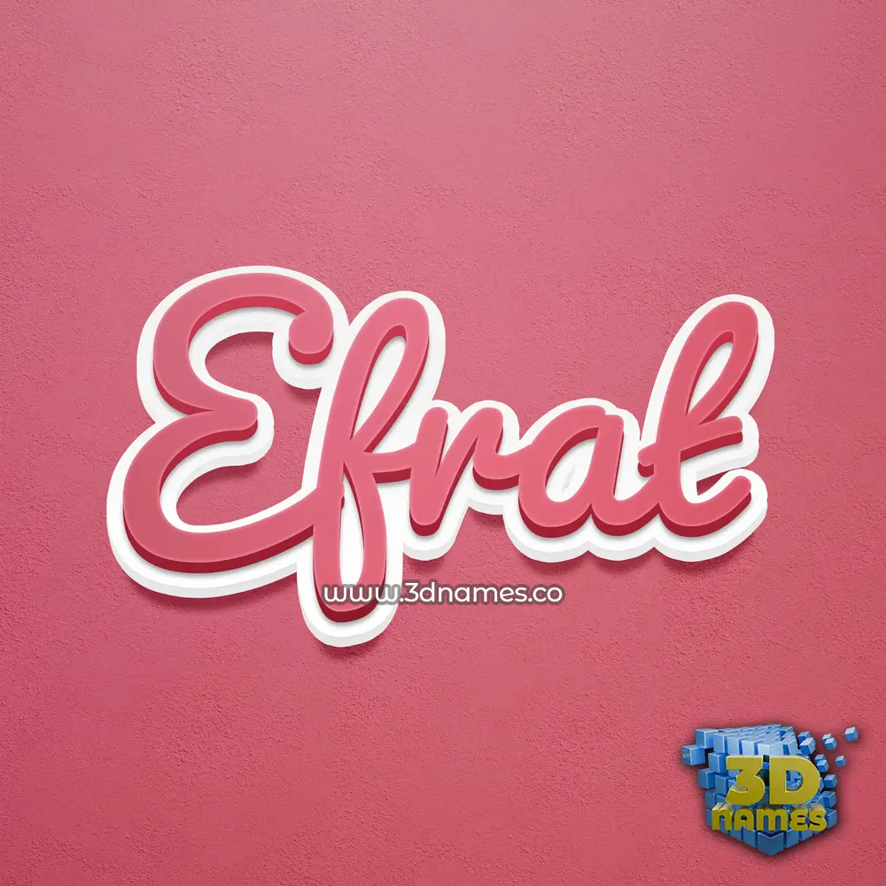 efrat in Red Scribble style - 3D name wallpaper