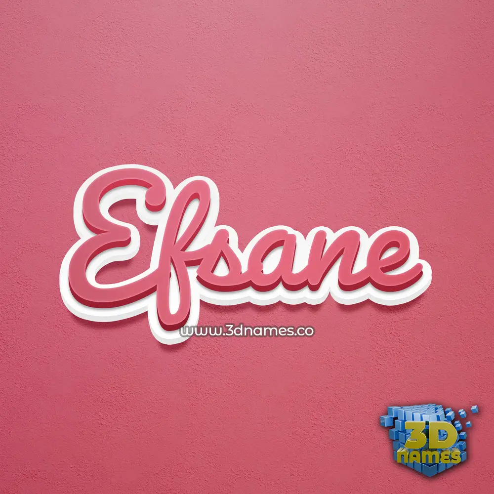 efsane in Red Scribble style - 3D name wallpaper